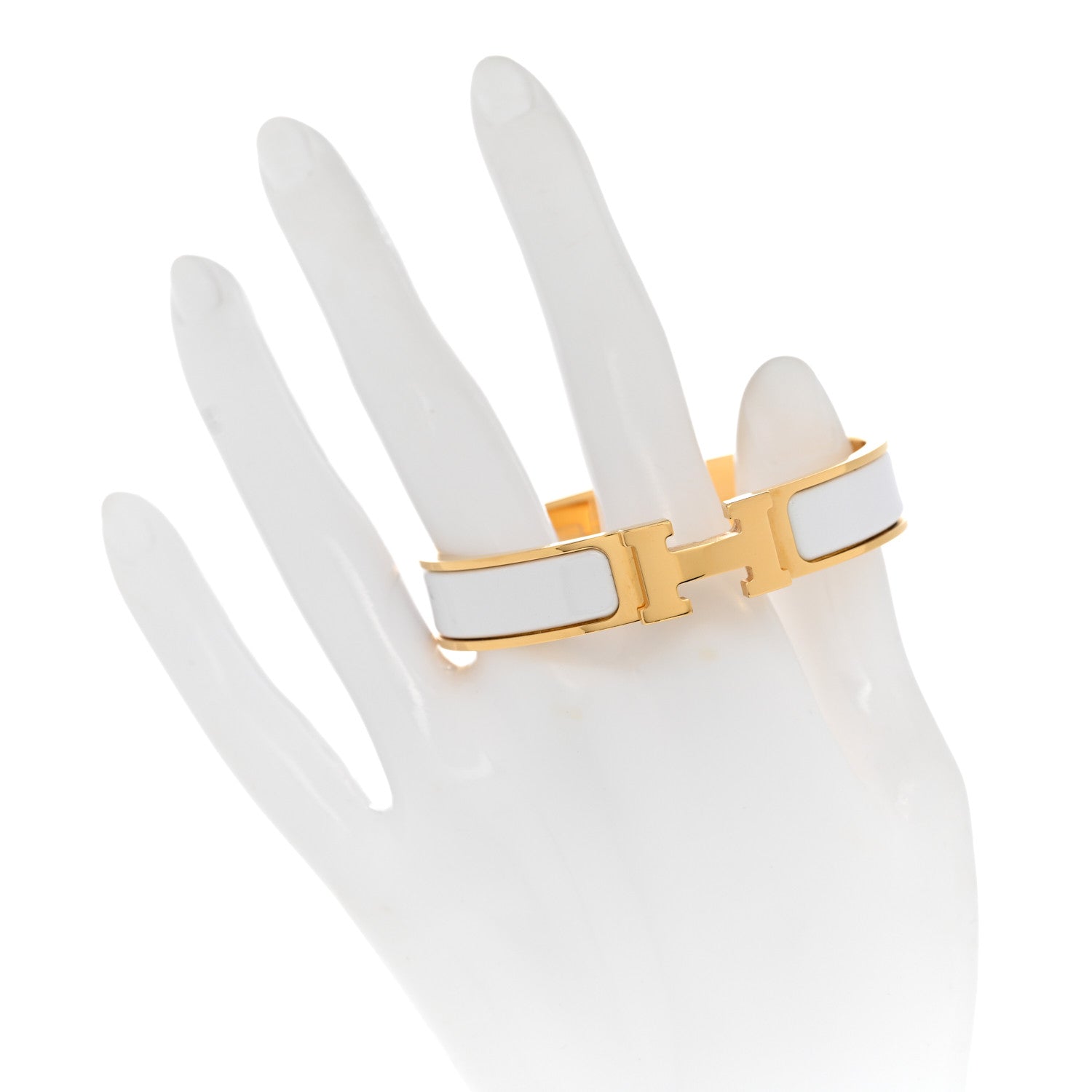 Hermes Enamel Narrow Clic Clac H Bracelet PM White 2 of 5