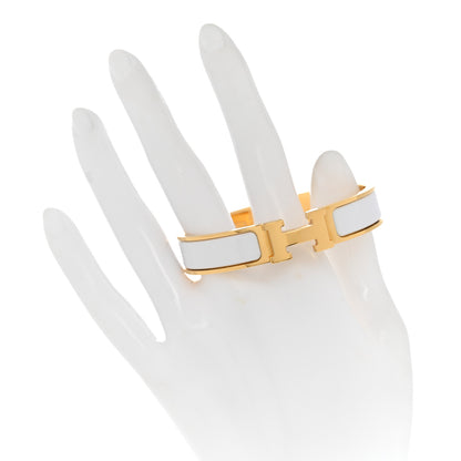 Hermes Enamel Narrow Clic Clac H Bracelet PM White 2 of 5