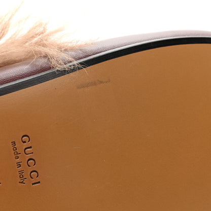 Gucci Calfskin Fur Womens Princetown Slippers 35.5 Vintage Bordeaux 8 of 15