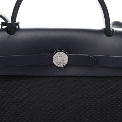 Hermes Military Toile Vache Hunter Herbag Zip PM 31 Bleu Marine 13 of 14