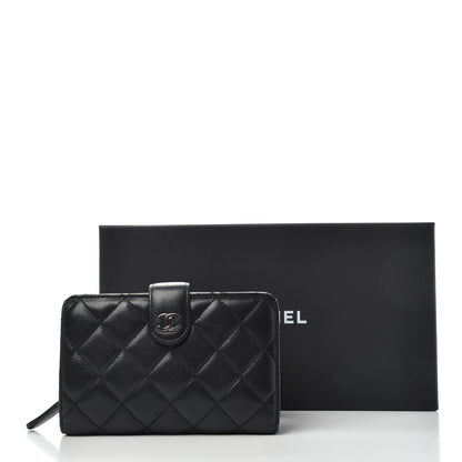 Chanel Lambskin Quilted Zipped Pocket Wallet Black 9 of 9