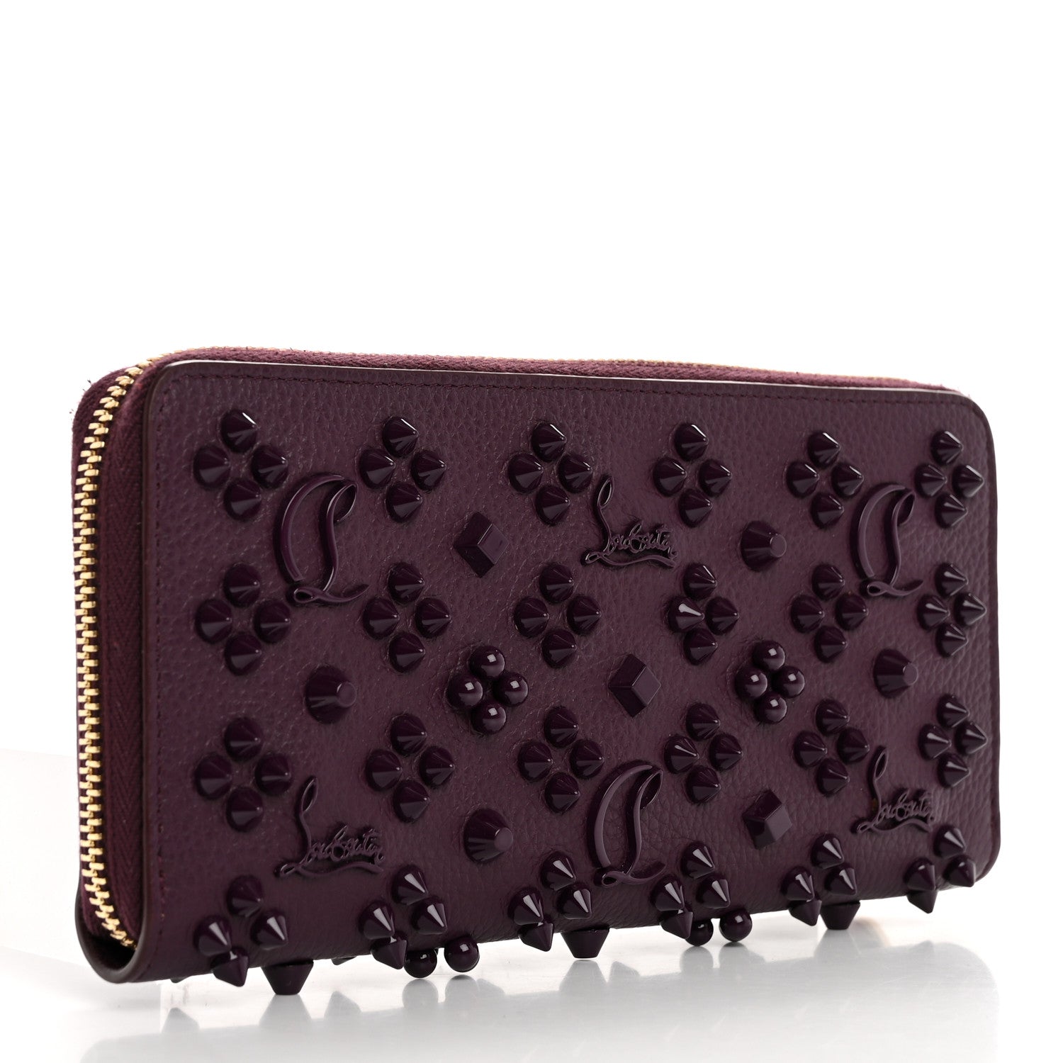 Christian Louboutin Calfskin Loubinthesky Panettone Wallet Purple 3 of 9