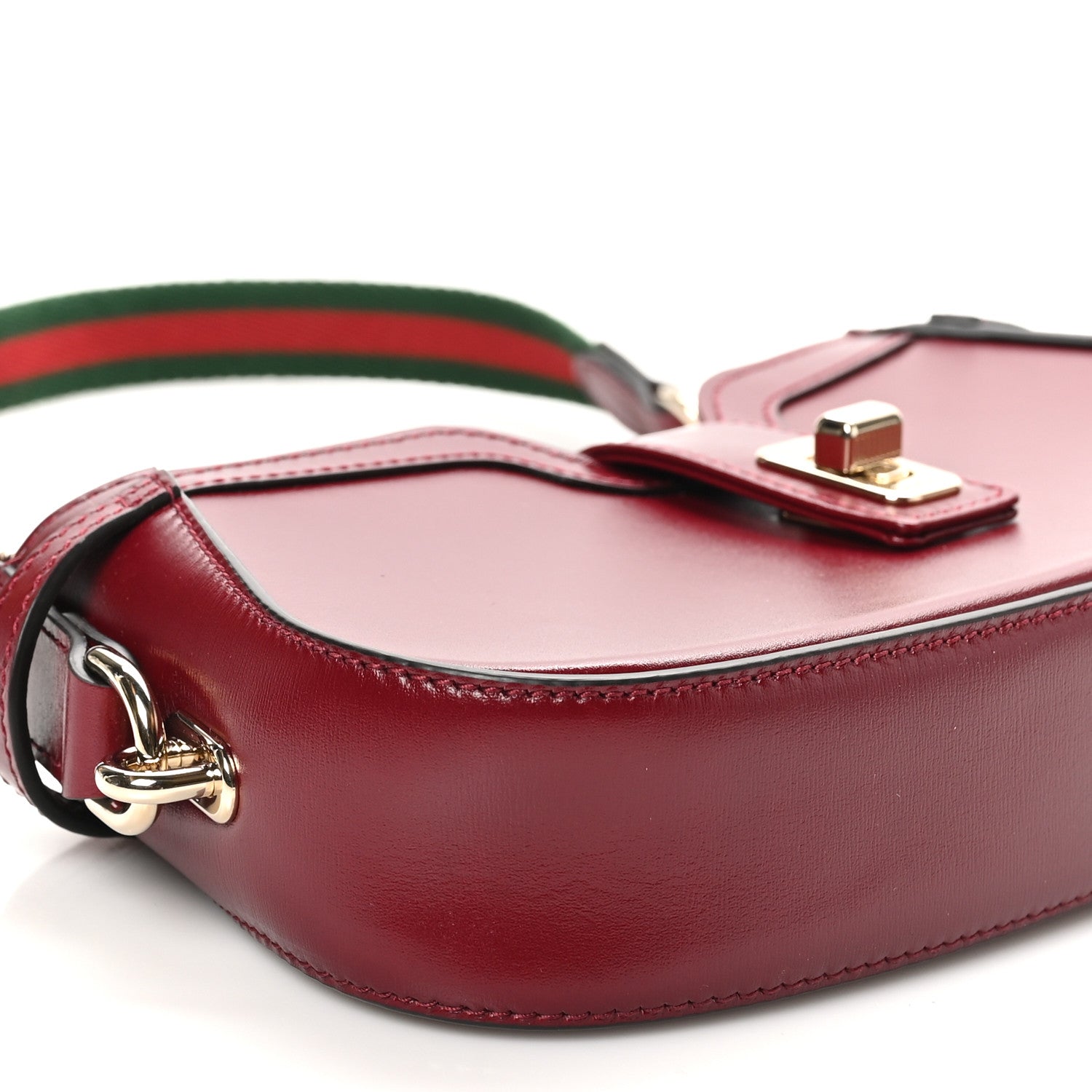 Gucci Boarded Dyana Lux Mini Moon Side Shoulder Bag Rosso Ancora 9 of 10