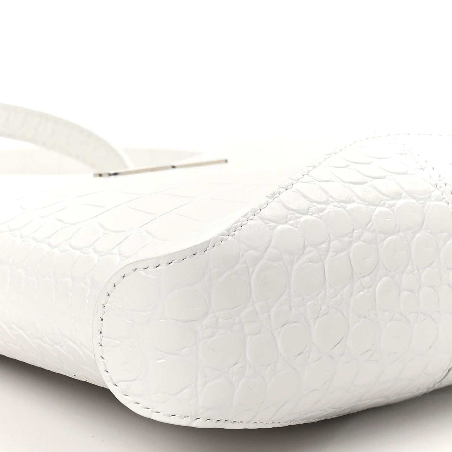 Balenciaga Shiny Super Supple Calfskin Crocodile Embossed Small XX Bag Optic White 9 of 10