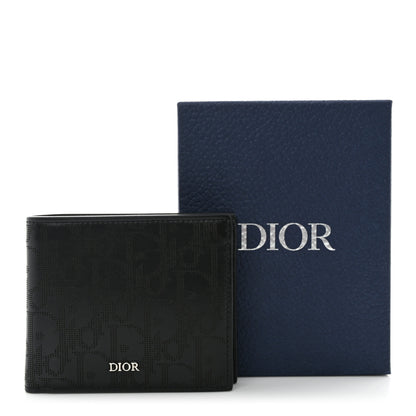 Christian Dior Calfskin Perforated Oblique Bi-Fold Do Galaxy Wallet Black 10 of 10