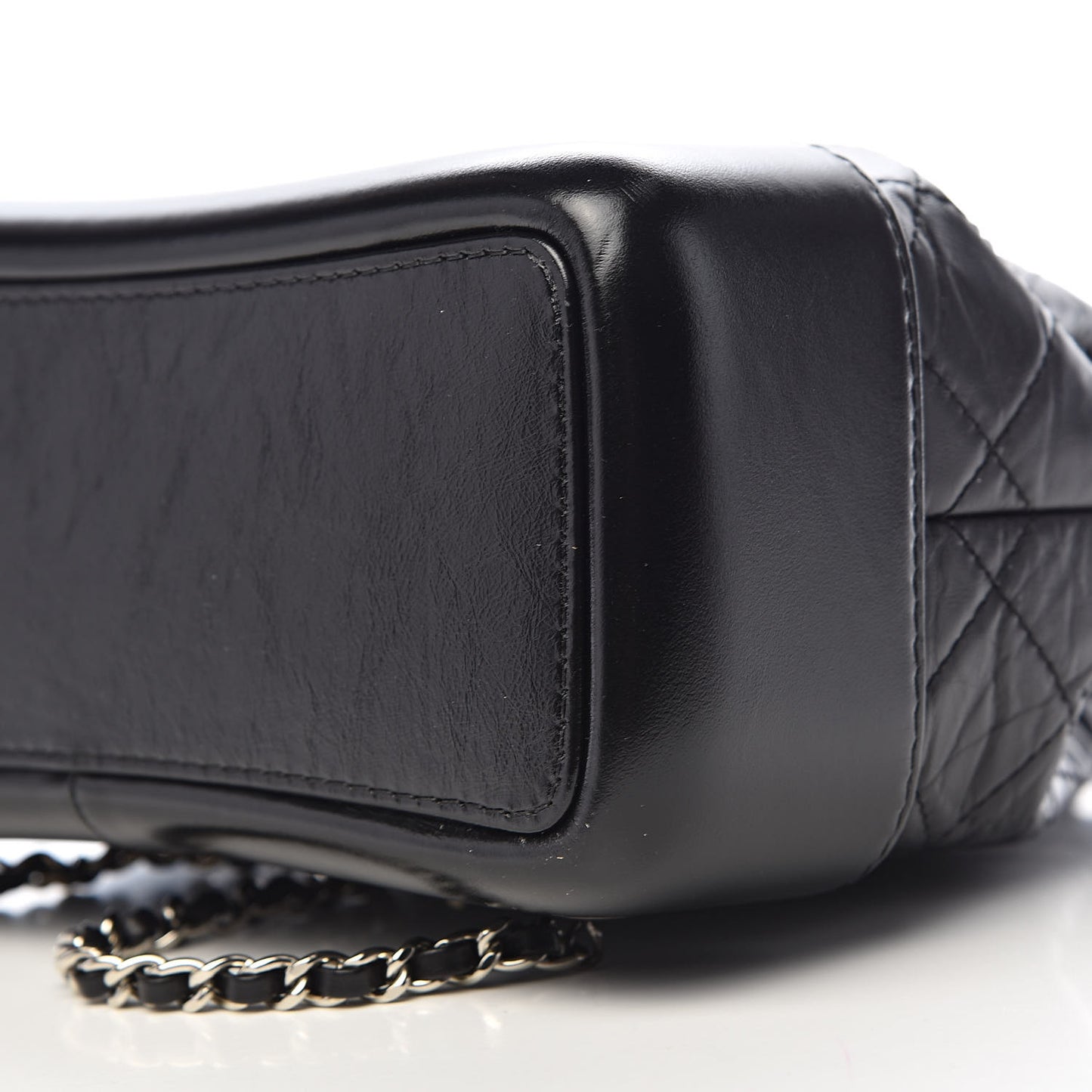 Aged Calfskin Quilted Small Gabrielle Backpack Black