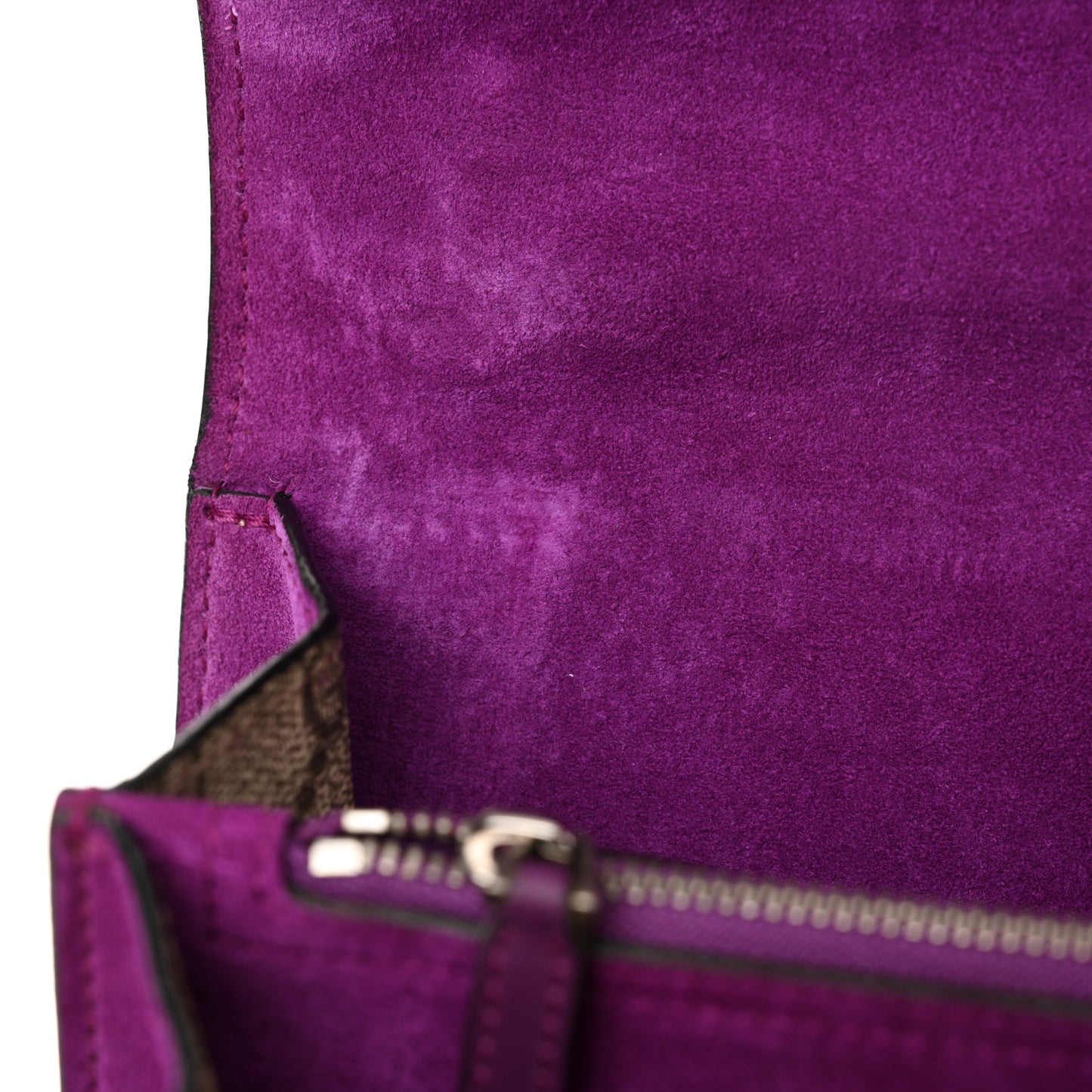 GG Supreme Monogram Suede Small Dionysus Shoulder Bag Purple