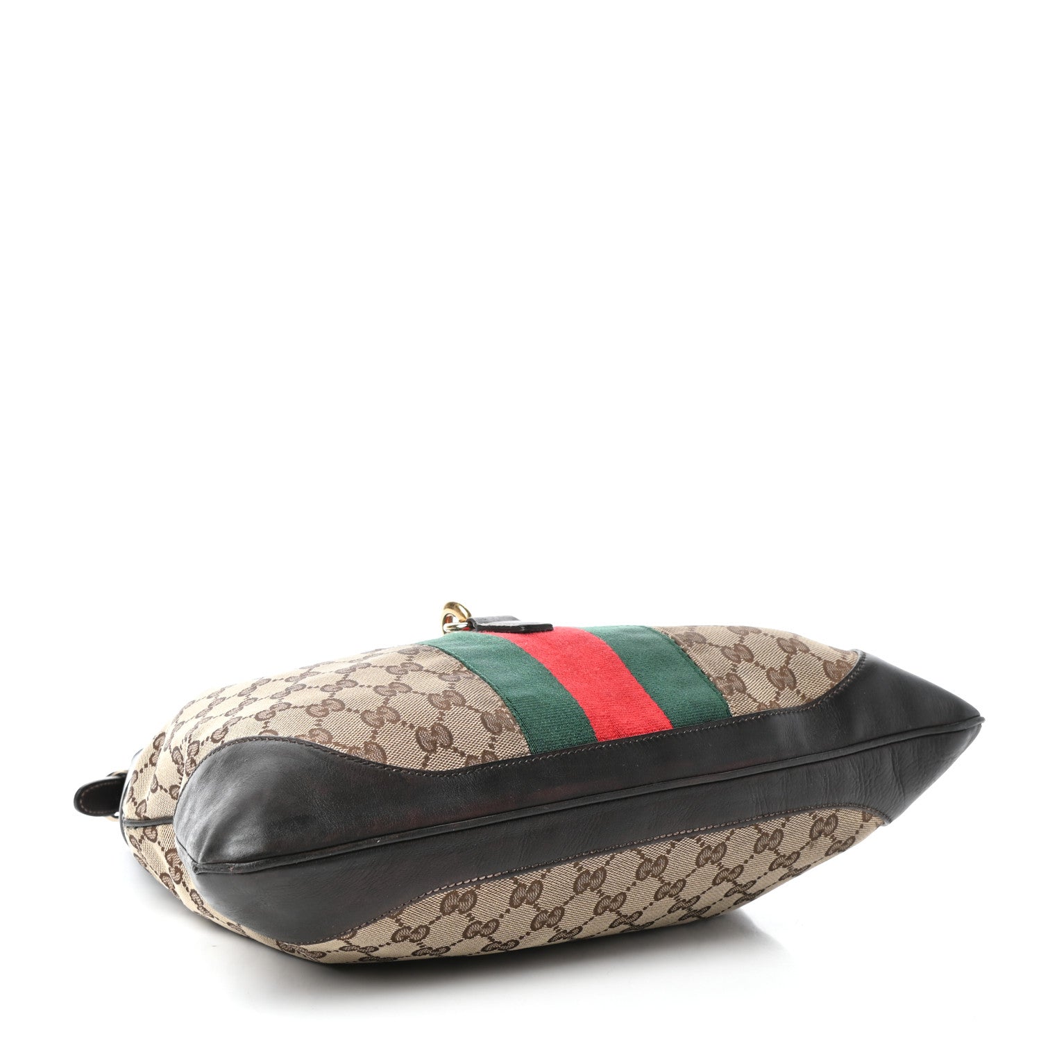 Gucci Monogram Web Jackie O Bouvier Hobo Dark Brown 4 of 9