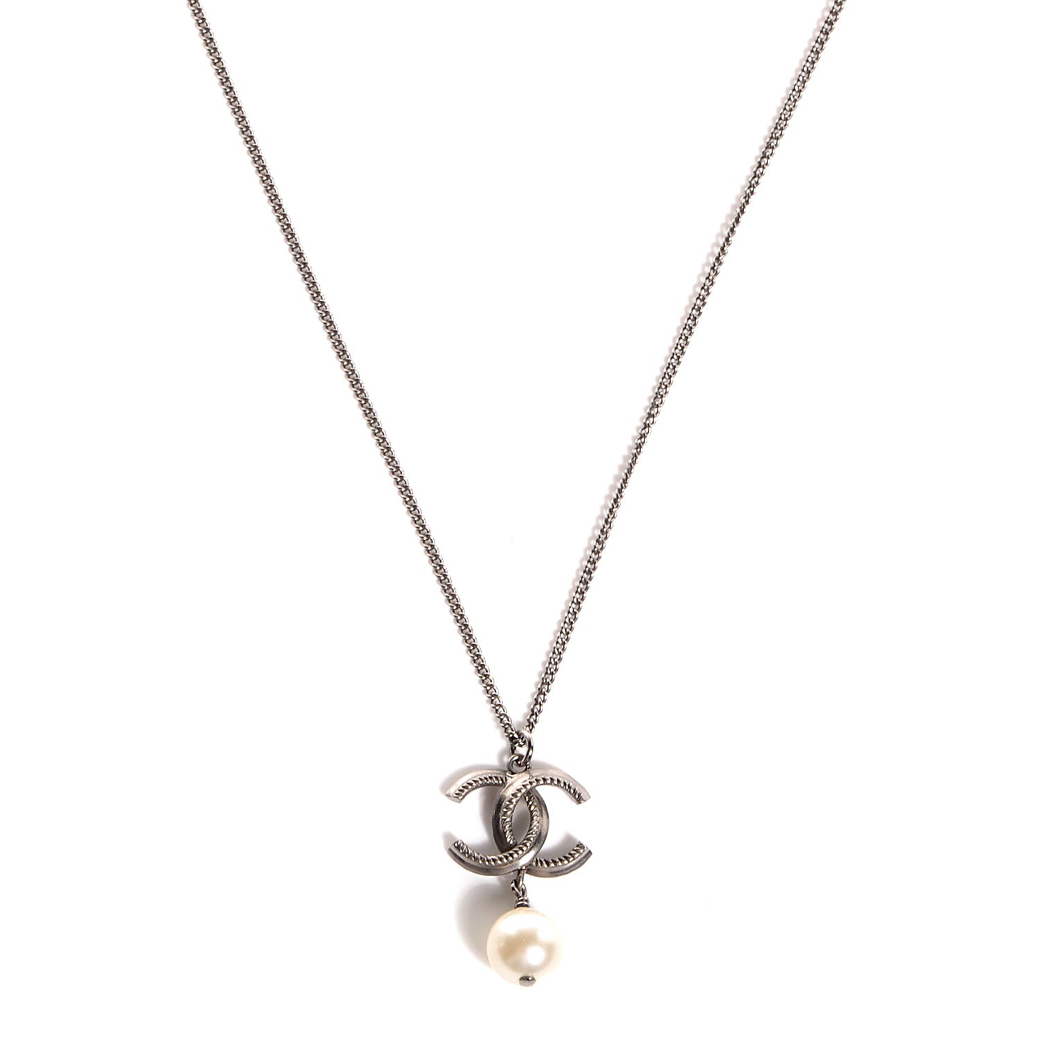 Chanel Ruthenium CC Pearl Drop Necklace 1 of 4