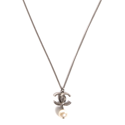 Chanel Ruthenium CC Pearl Drop Necklace 1 of 4