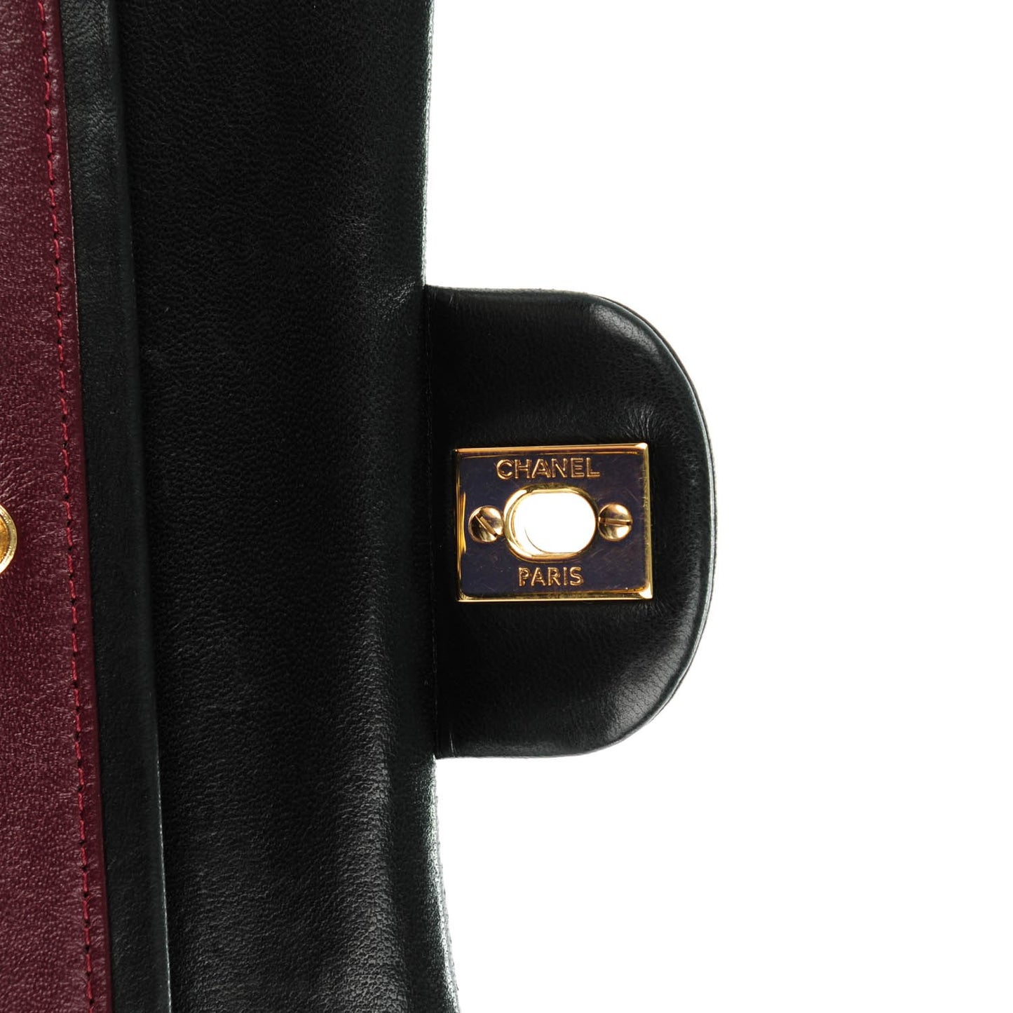 Lambskin Quilted Medium Double Flap Black