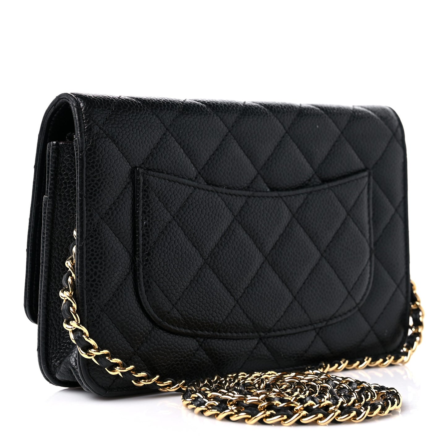 Caviar Quilted Wallet On Chain WOC Black