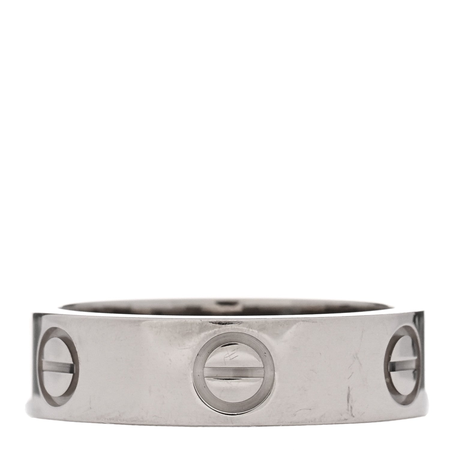 Cartier 18K White Gold 5.5mm LOVE Ring 53 6.5 3 of 5