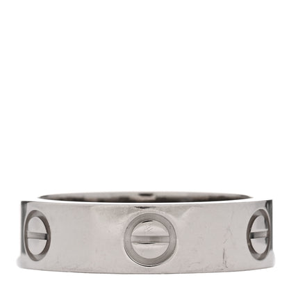Cartier 18K White Gold 5.5mm LOVE Ring 53 6.5 3 of 5
