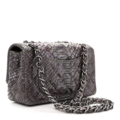 Chanel Metallic Snakeskin Strass Flap Bag Light Purple 3 of 13