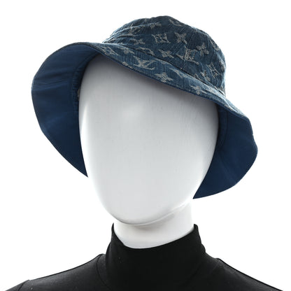Louis Vuitton Monogram Denim Transformable Bob Bucket Hat 60 Black 2 of 13