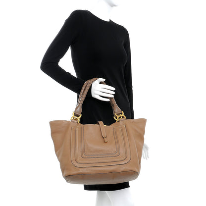Chloe Calfskin Large New Marcie Tote Nut 2 of 7