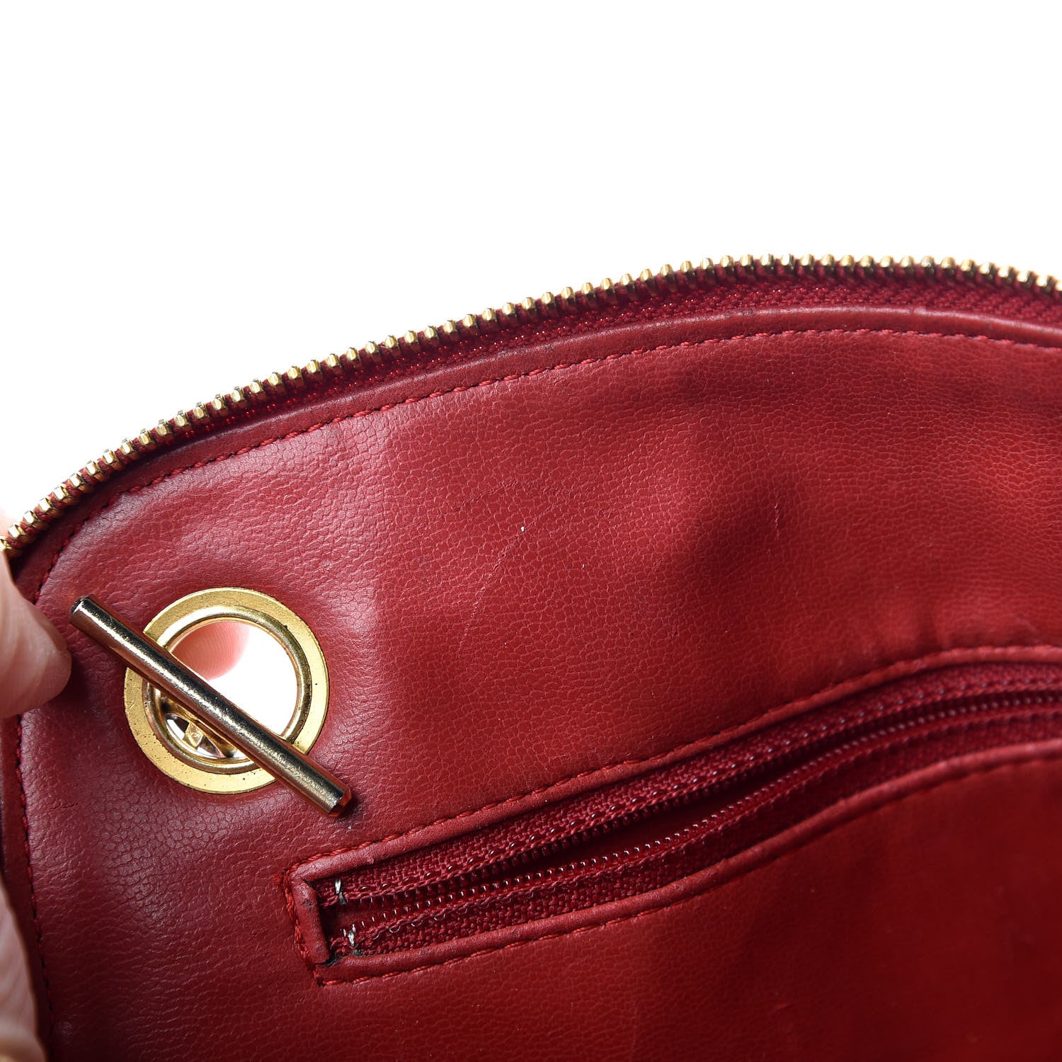 Chanel Lambskin Quilted Shoulder Bag Red 25 of 26