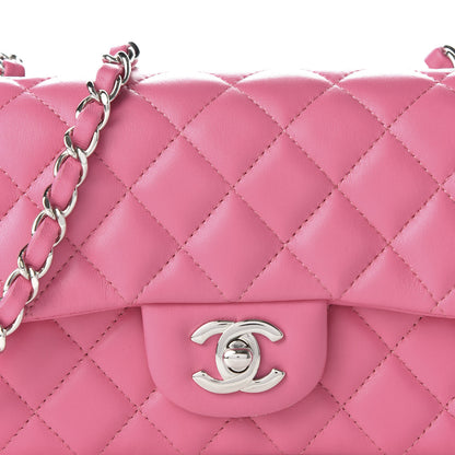 Chanel Lambskin Quilted Mini Rectangular Flap Pink 10 of 11