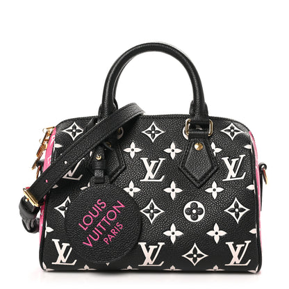 Louis Vuitton Empreinte Monogram Spring in the City Speedy Bandouliere 20 Black White Pink 1 of 9