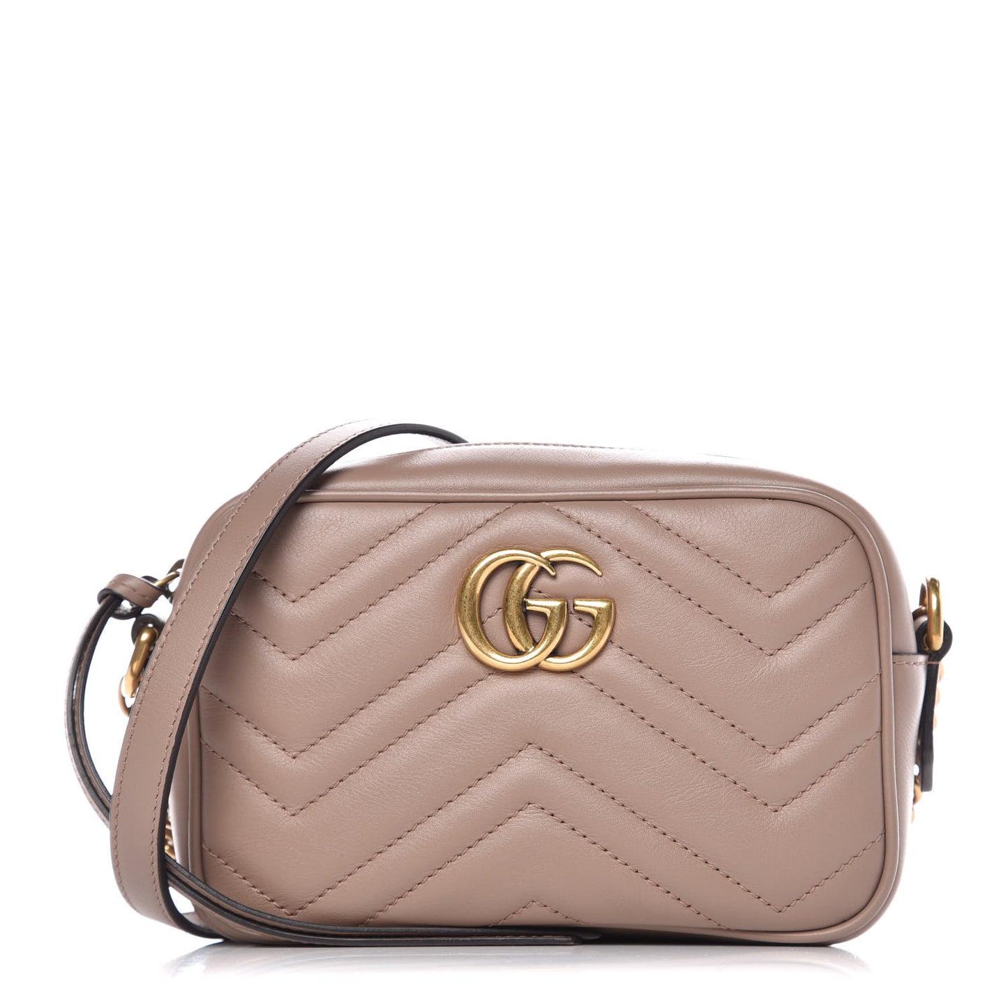 Calfskin Matelasse Mini GG Marmont Chain Shoulder Bag Porcelain Rose