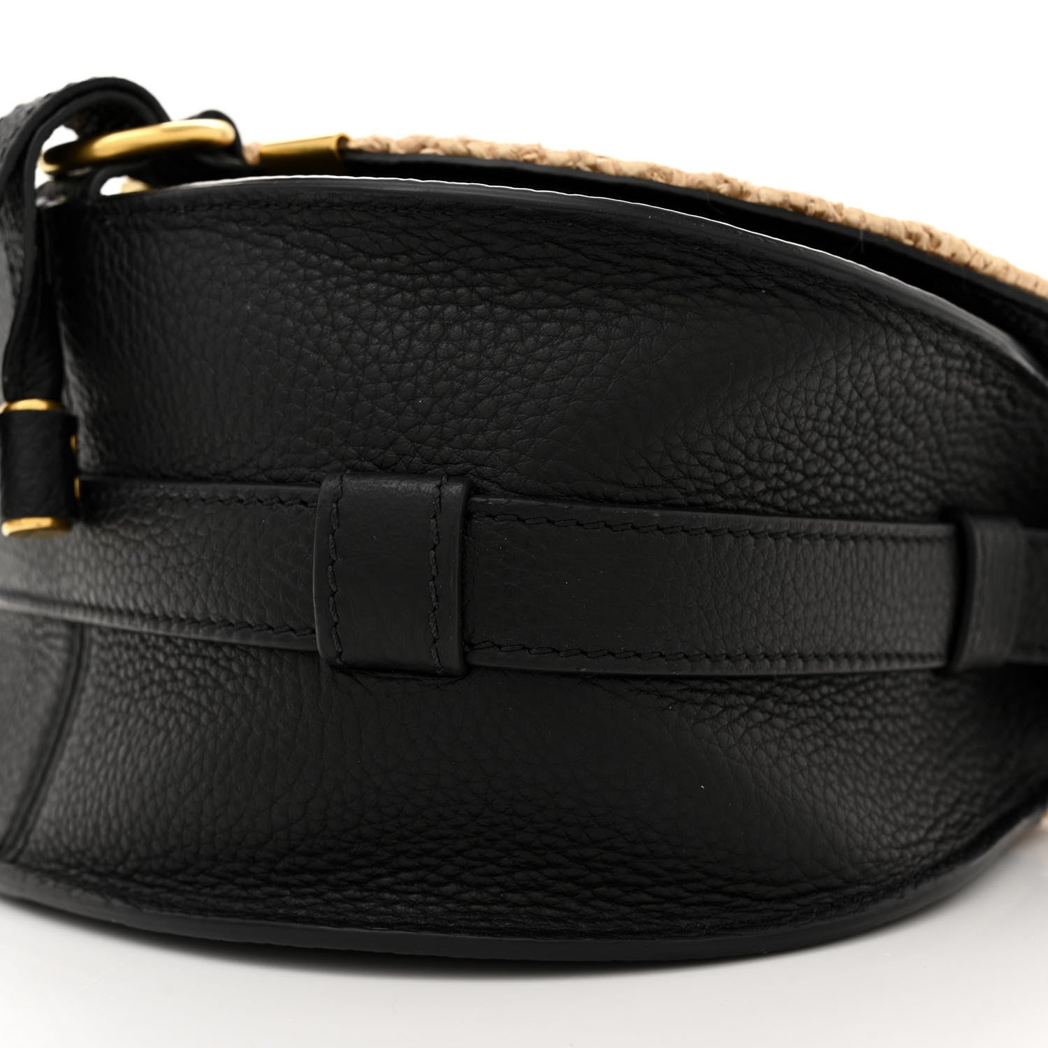 Chloe Raffia Calfskin Marcie Small Marcie Round Crossbody Bag Hot Sand 10 of 12