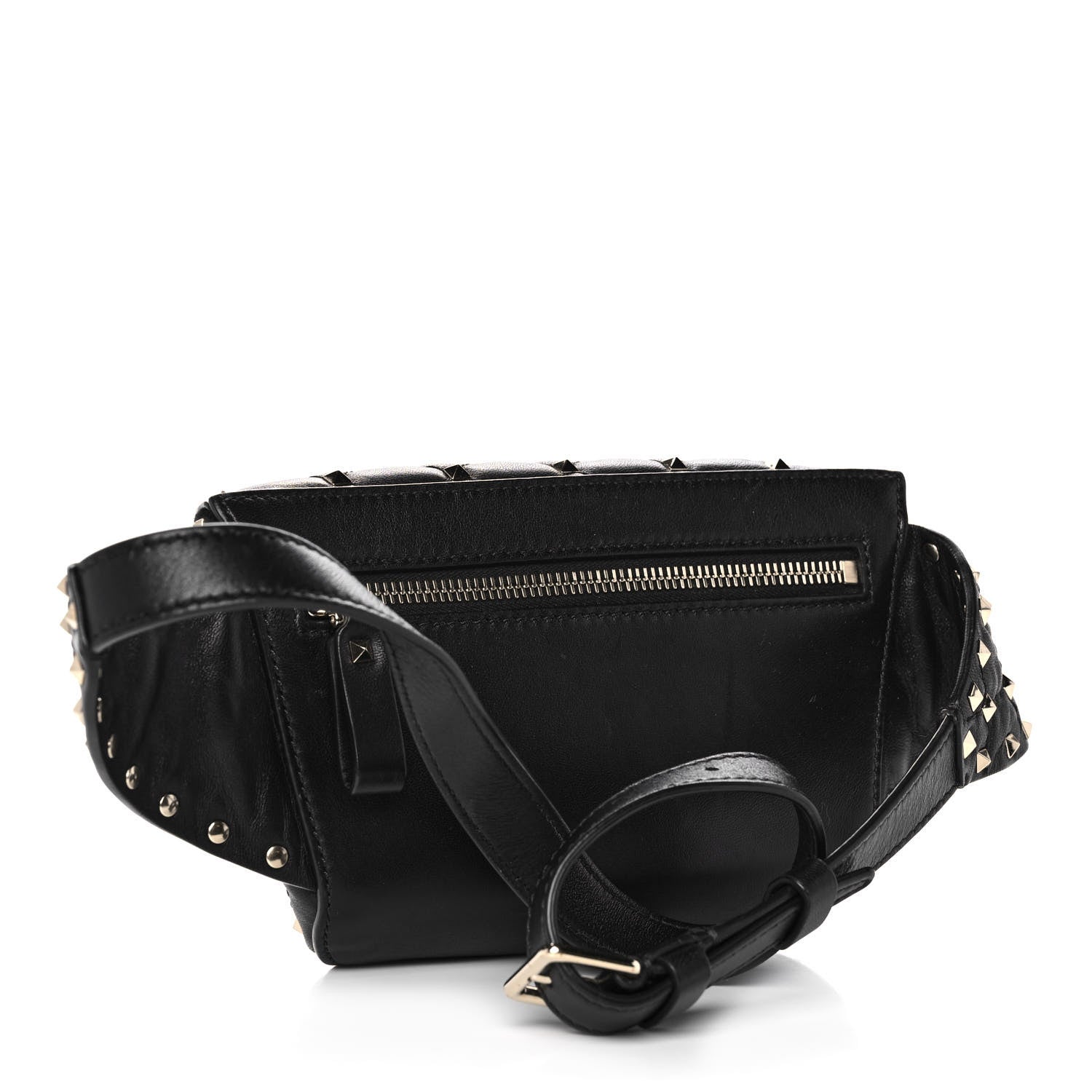 Valentino Garavani Lambskin Rockstud Spike Belt Bag 85 Black 3 of 12