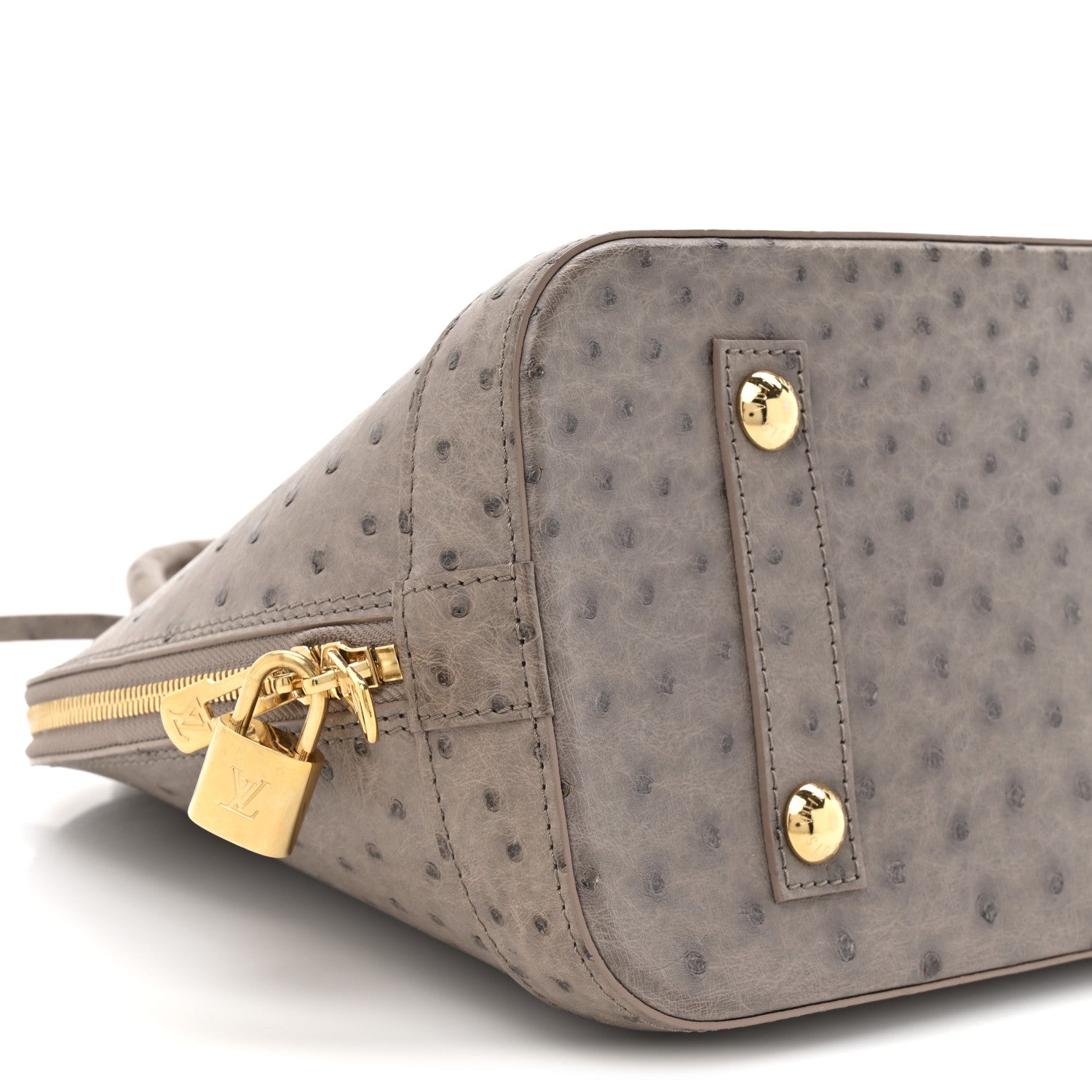 Louis Vuitton Ostrich Alma PM Gris 9 of 10