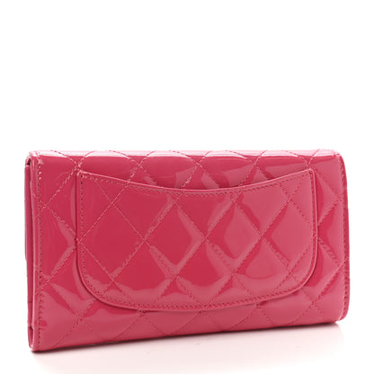 Chanel Patent Quilted Large Flap Wallet Pink 3 of 8
