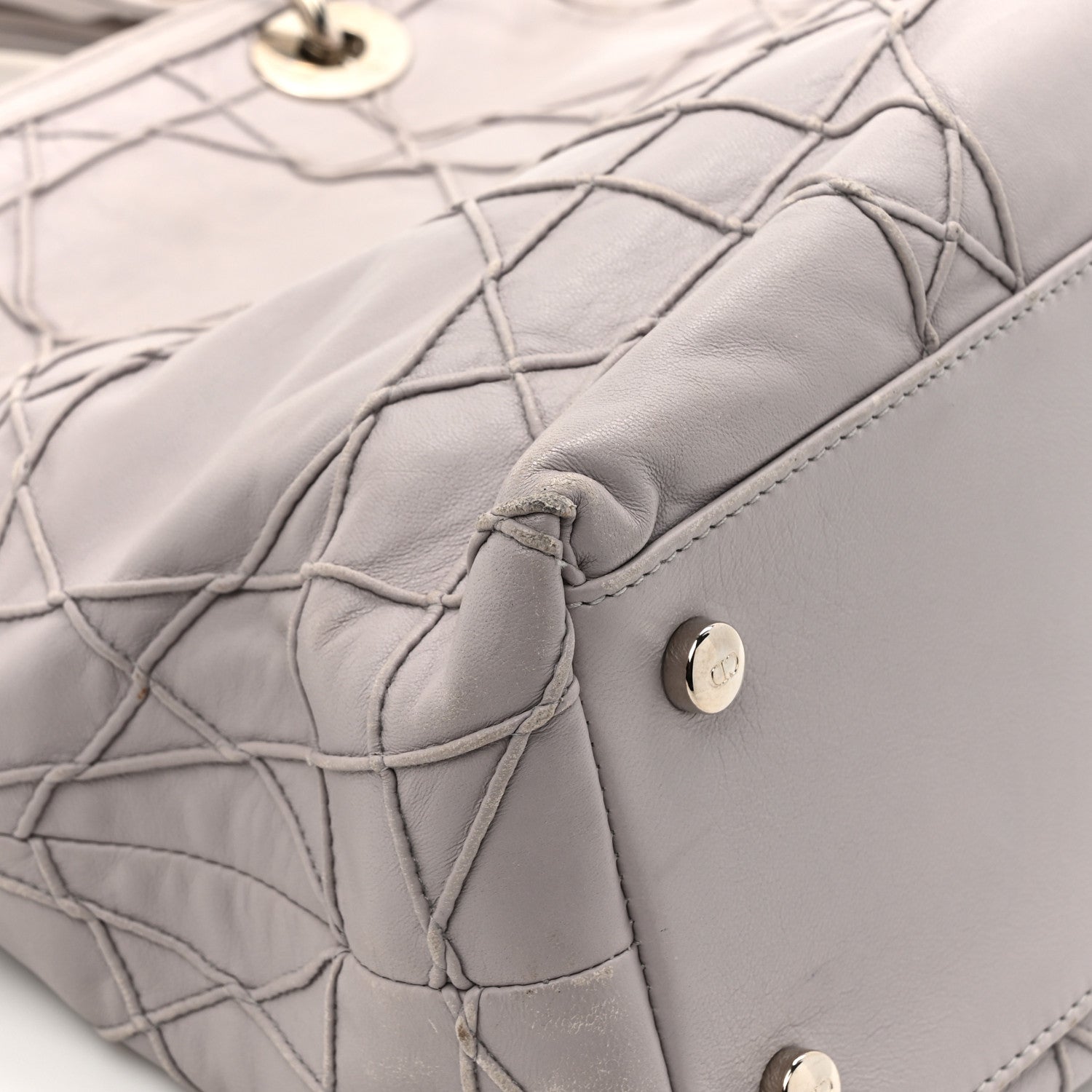 Christian Dior Lambskin Cannage Medium Granville Tote Lilac 11 of 16