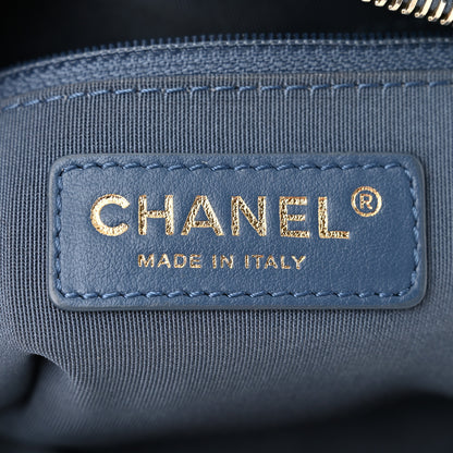 Chanel Metallic Goatskin Quilted Medium Casual Trip Camera Case Blue 6 of 11