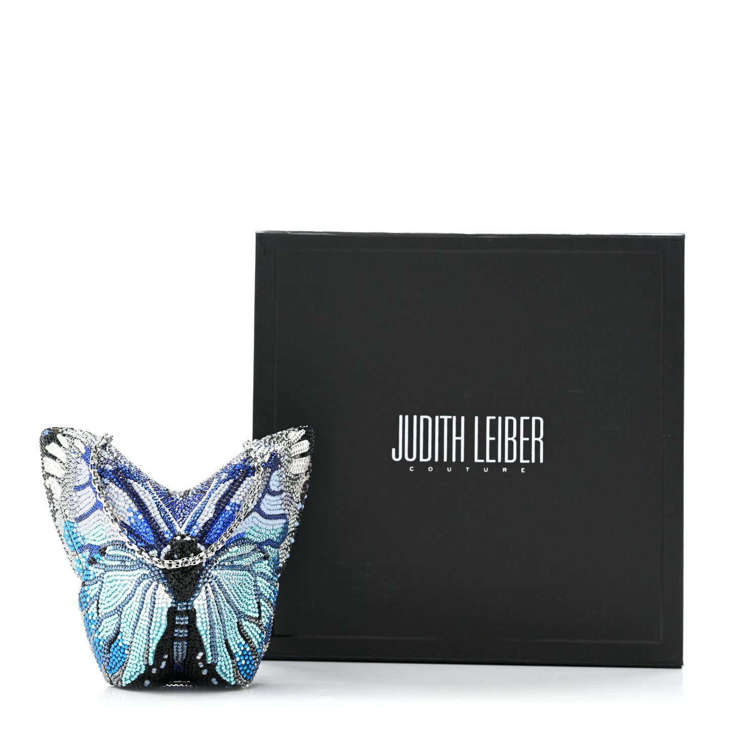 Crystal Butterfly Mariposa Minaudiere Clutch Blue