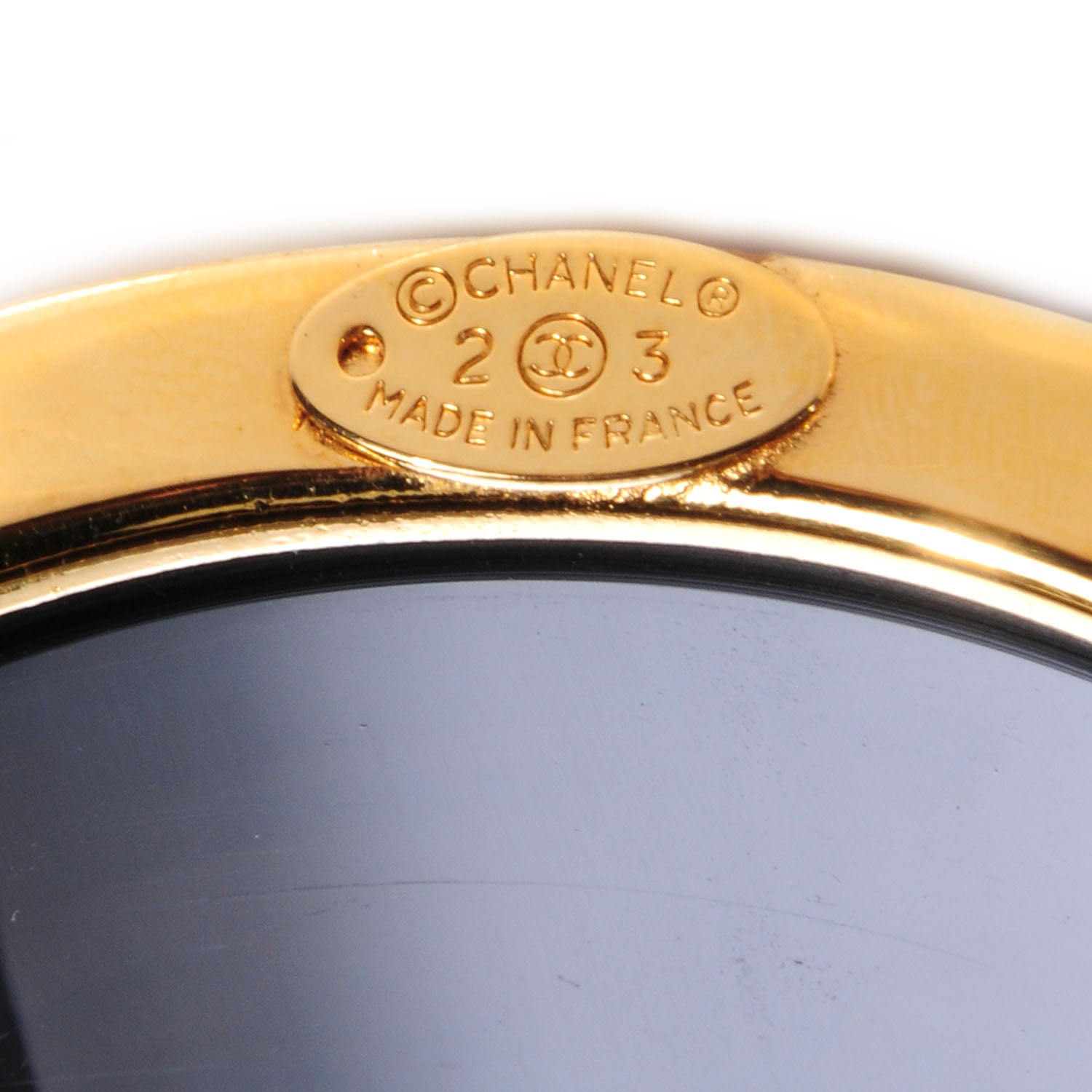 Chanel Resin Logo Wide Bangle Black Gold 5 of 7