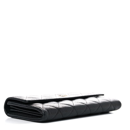 Chanel Caviar Quilted Large Gusset Flap Wallet Black 4 of 15