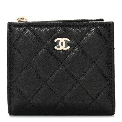 Chanel Caviar Quilted CC Zip Compact Wallet Black 1 of 10
