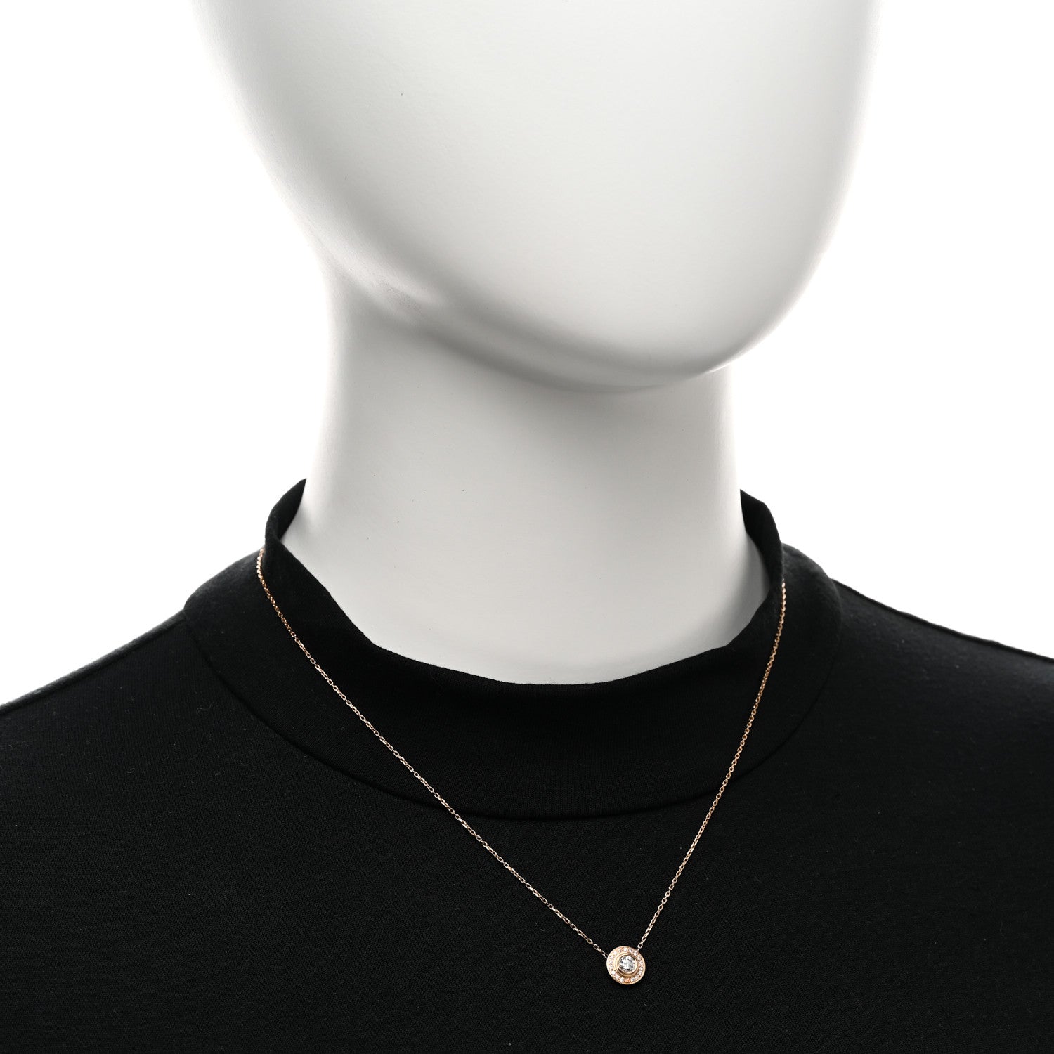 Cartier 18K Pink Gold Diamond .18ct D'Amour Pave Necklace 2 of 5