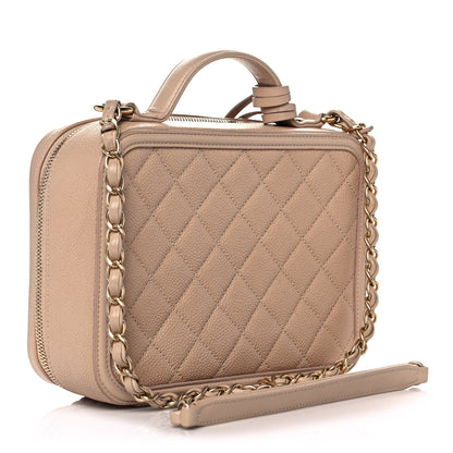 Chanel Caviar Quilted Medium CC Filigree Vanity Case Beige 3 of 10
