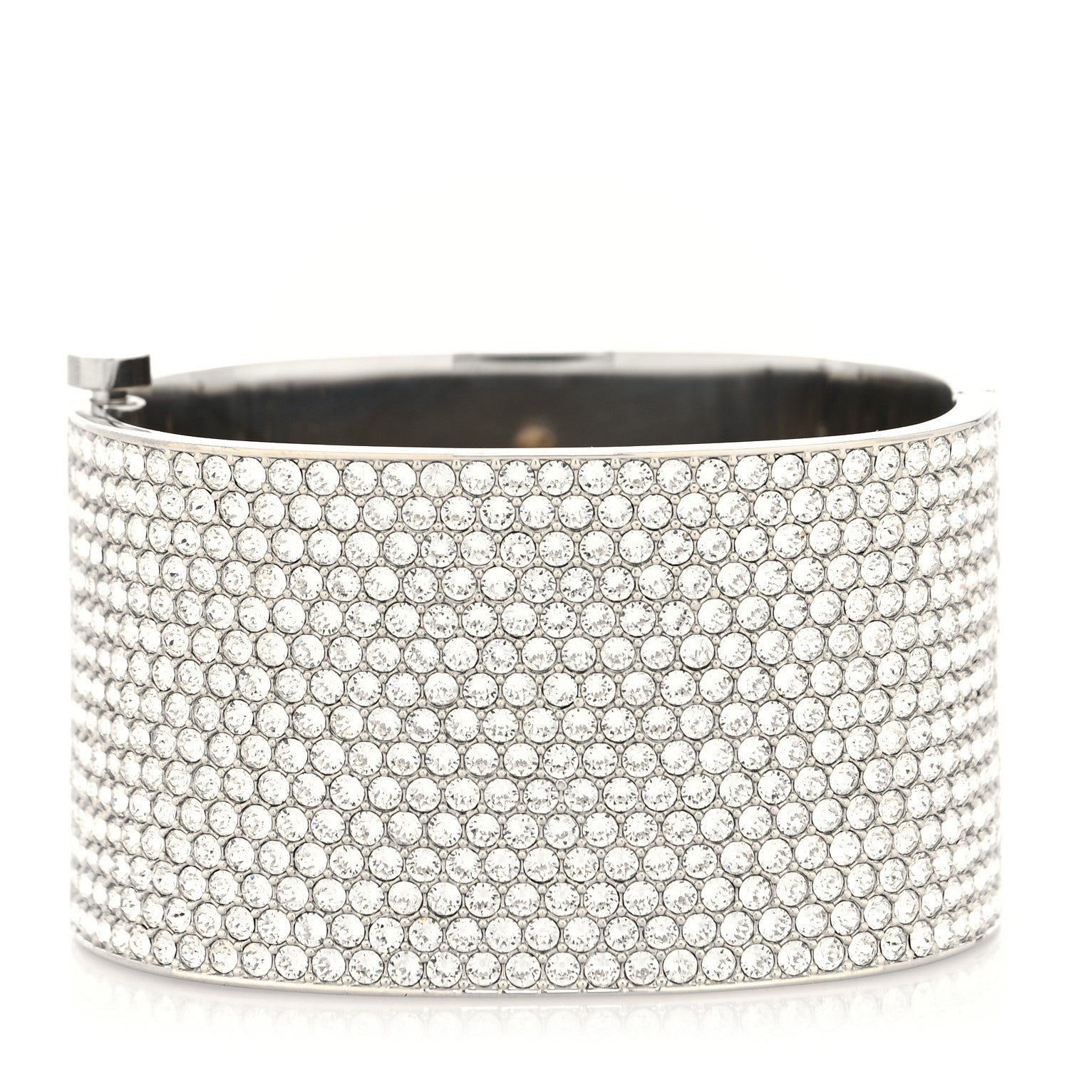 Chanel Metal Crystal CC Cuff Silver Gold 3 of 5