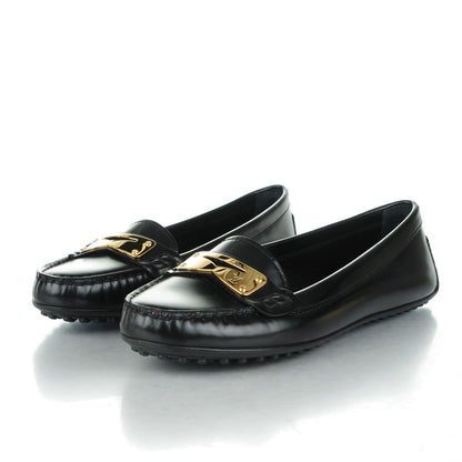 Louis Vuitton Calfskin Cluny Loafers 37.5 Black 3 of 7