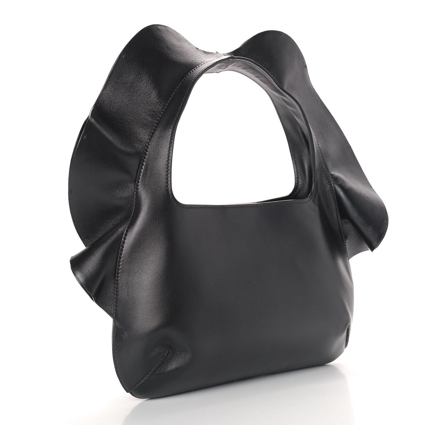 Nappa Atelier 04 Rouches Edition Small Ruffle Hobo Black