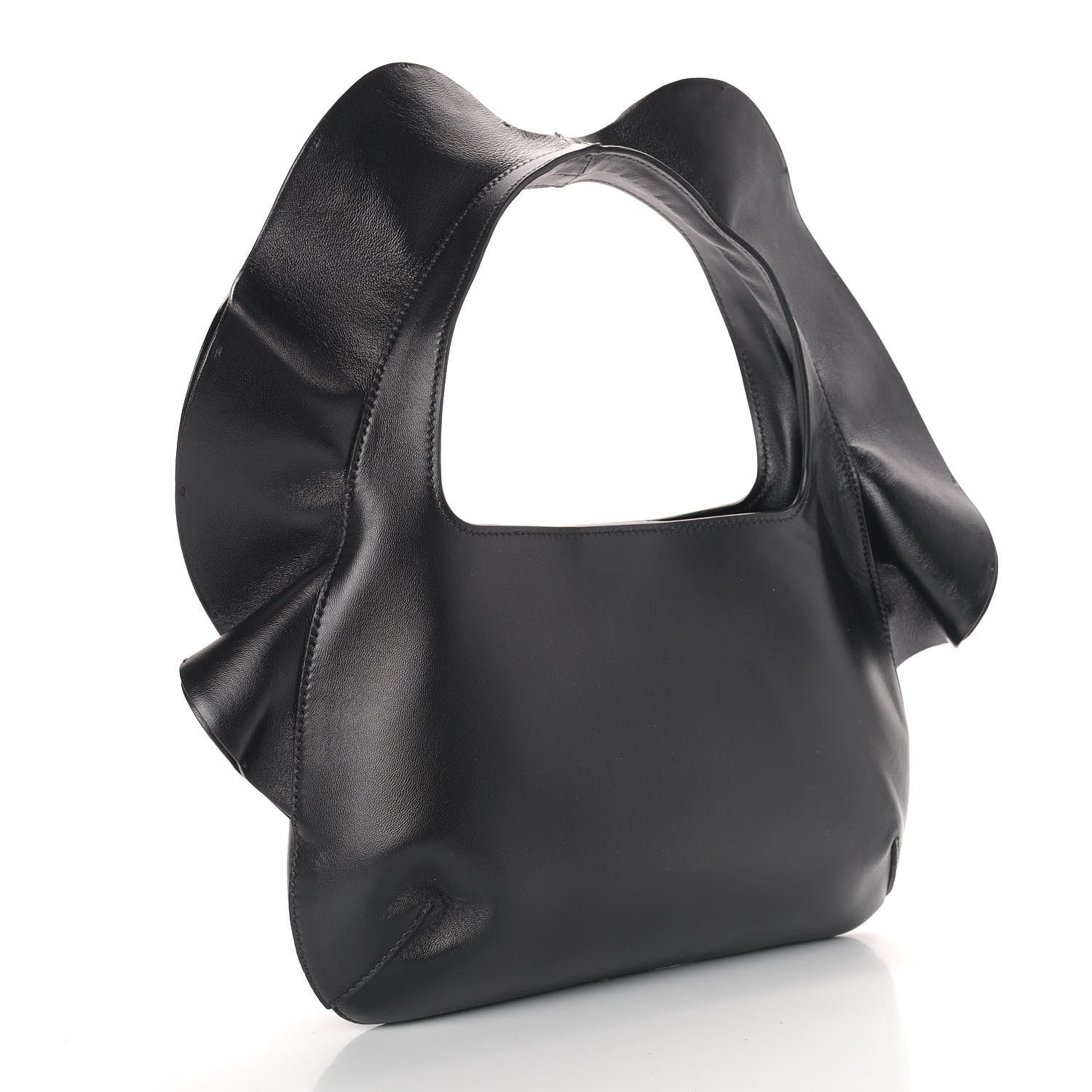 Valentino Garavani Nappa Atelier 04 Rouches Edition Small Ruffle Hobo Black 3 of 9