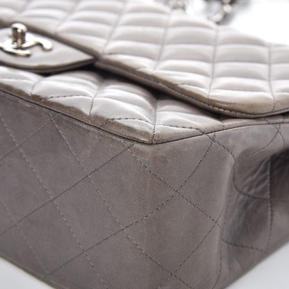 Chanel Lambskin Quilted Jumbo Single Flap Dark Grey 14 of 16