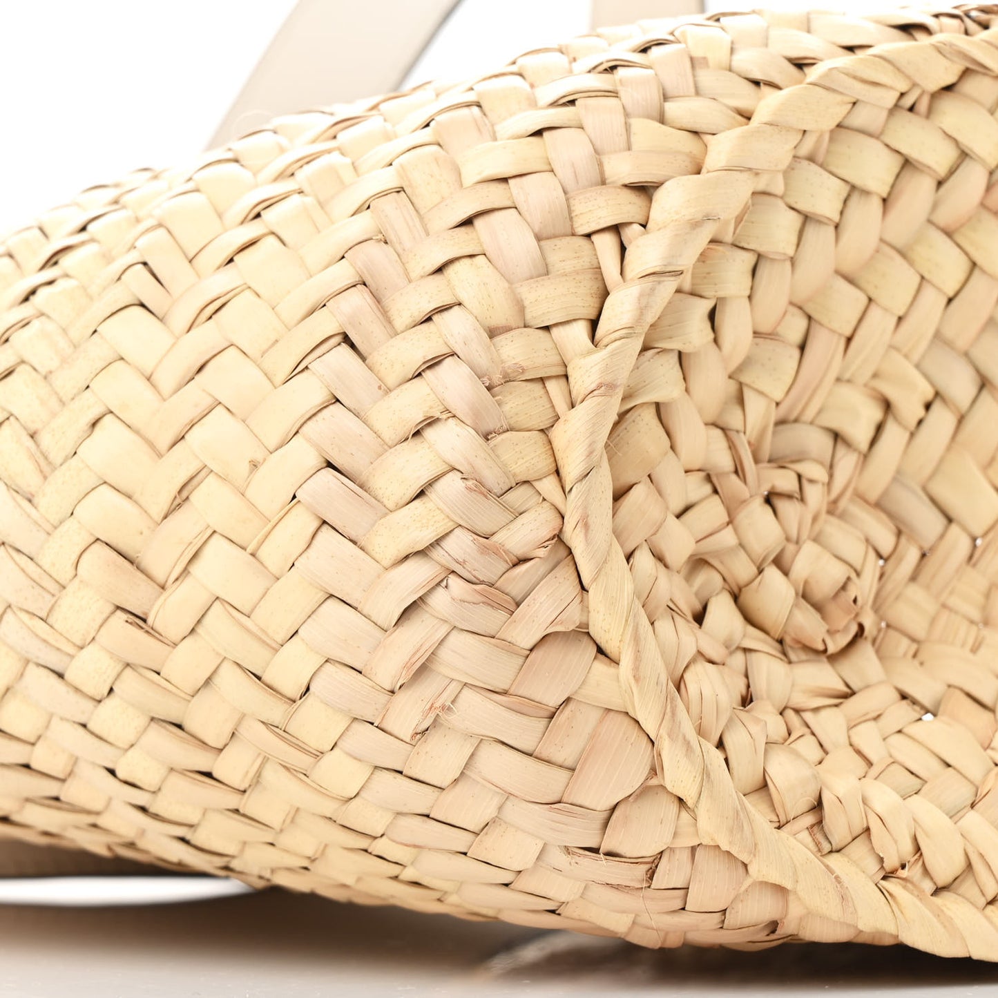 Raffia Medium Basket Tote Bag Natural White