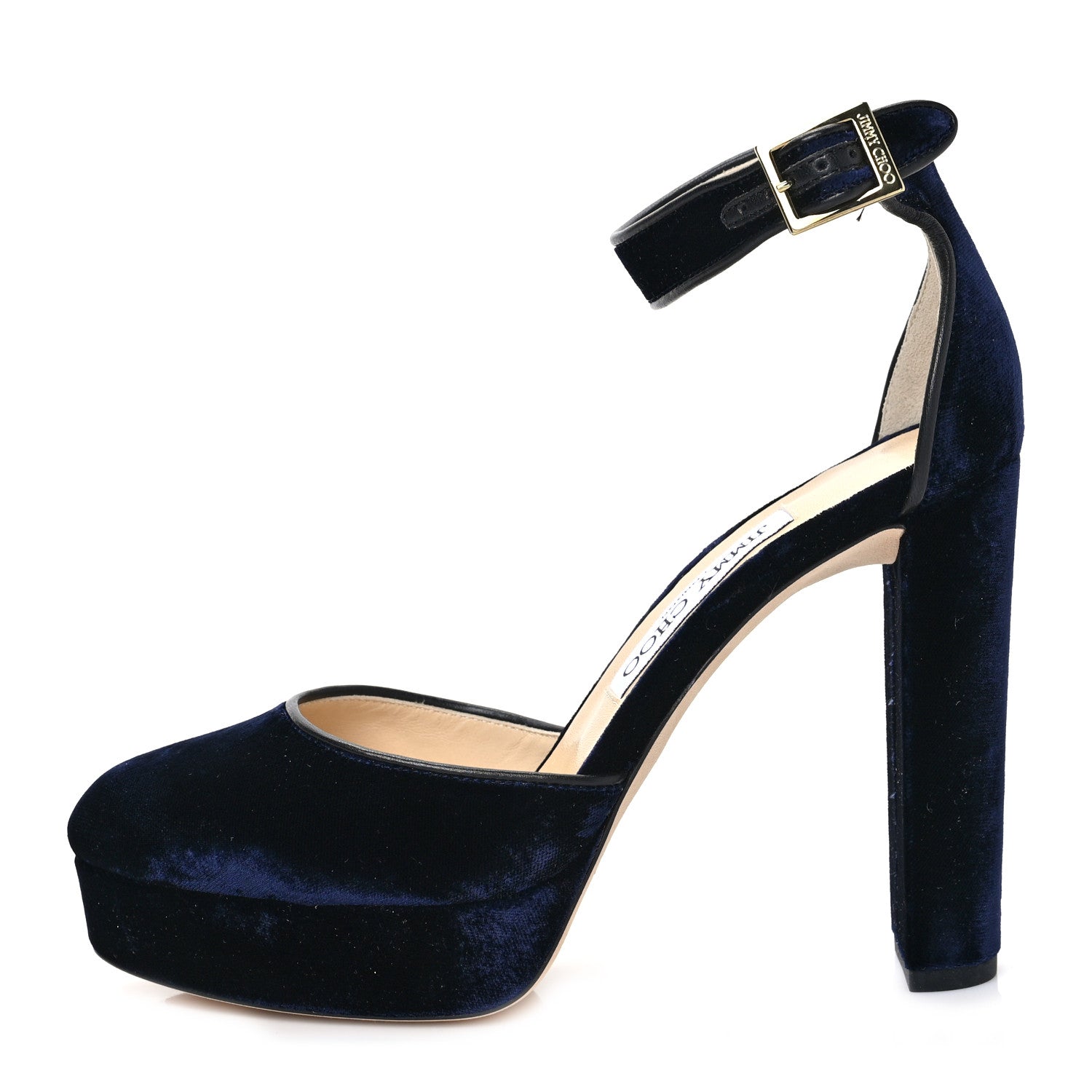 Jimmy Choo Velvet Daphne 120 Pumps 36.5 Navy 1 of 7