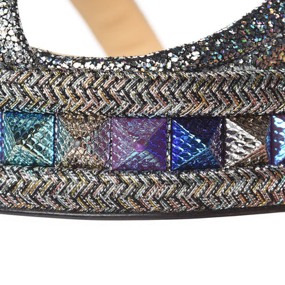 Christian Louboutin Nappa Mica Pyraclou 110 Wedge Sandals 40 Silver 8 of 9