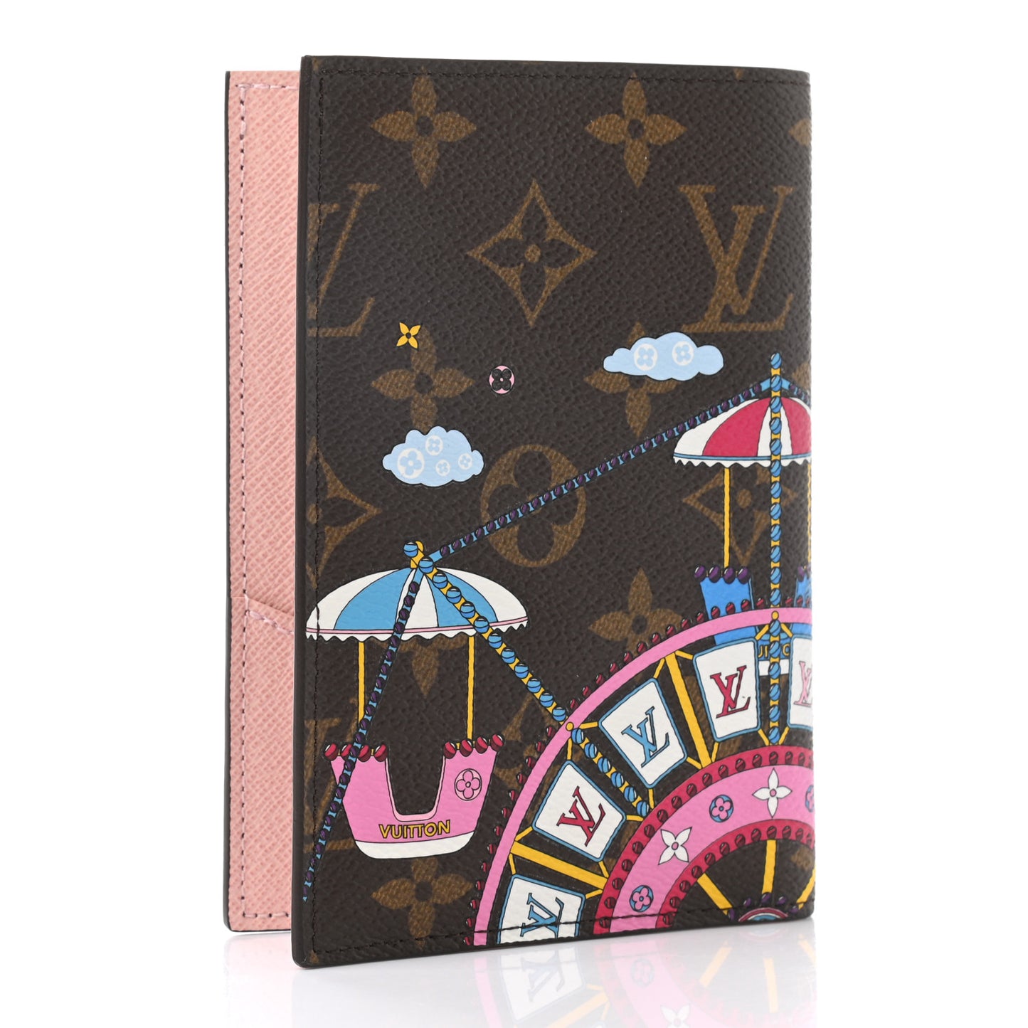 Monogram 2020 Christmas Animation Big Wheel Passport Cover Rose Ballerine