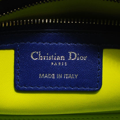 Christian Dior Lambskin Cannage Medium Tri-Color Lady Dior Pink Blue Yellow 6 of 9