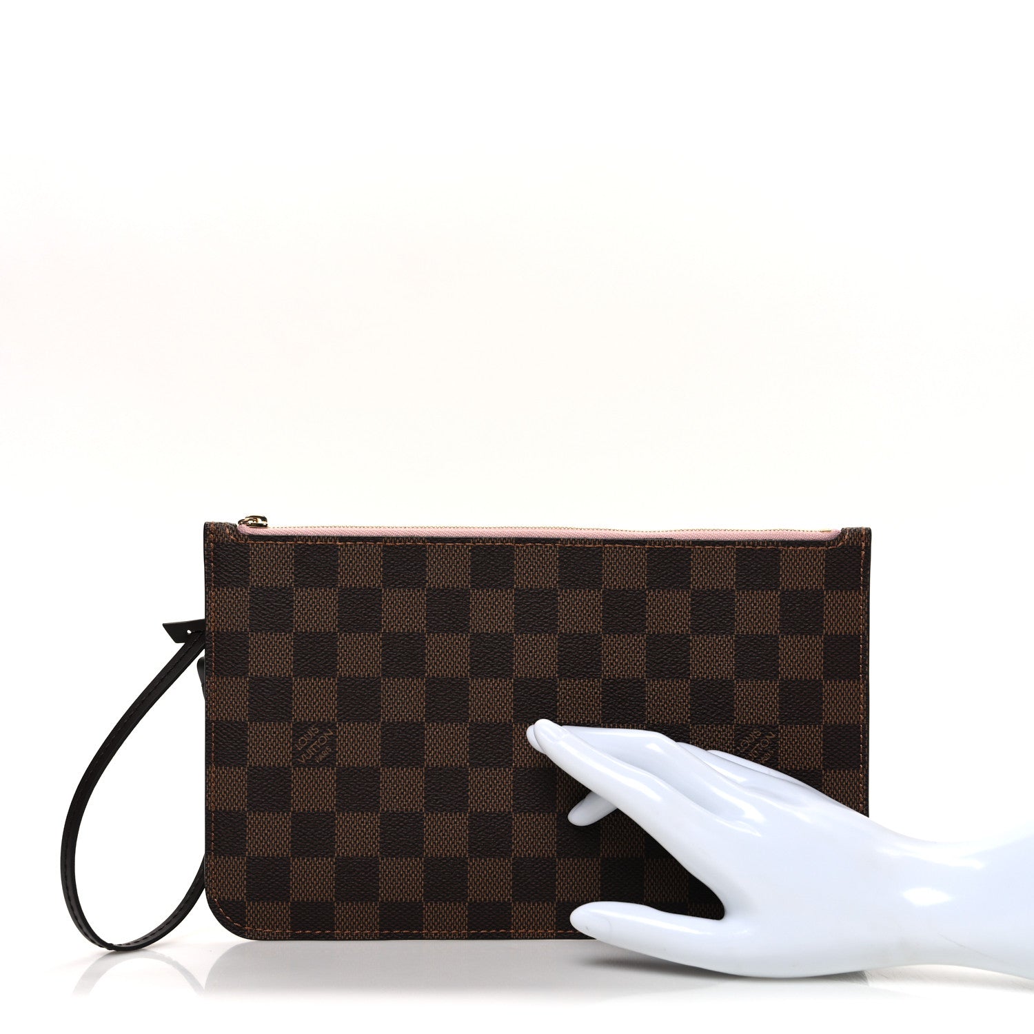 Louis Vuitton Damier Ebene Neverfull MM GM Pochette Rose Ballerine 2 of 6