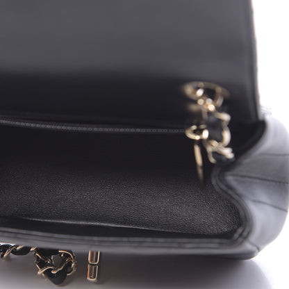 Chanel Lambskin Chevron Quilted Mini Square Flap Black 5 of 11