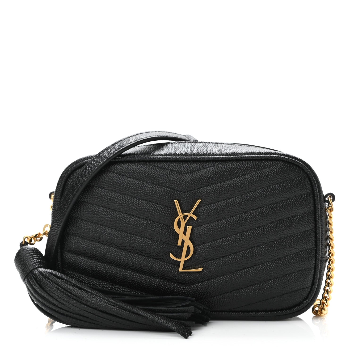 Saint Laurent Grain De Poudre Matelasse Monogram Mini Lou Camera Bag Black 1 of 10
